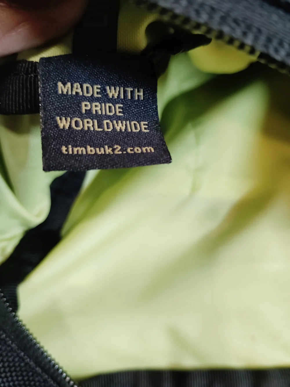 Timbuk2 Black Messenger Crossbody Bag with Yellow Logo